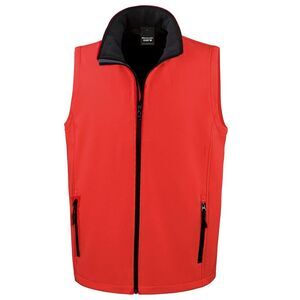 Result Mens Printable Softshell Body Warmer / Red/Black